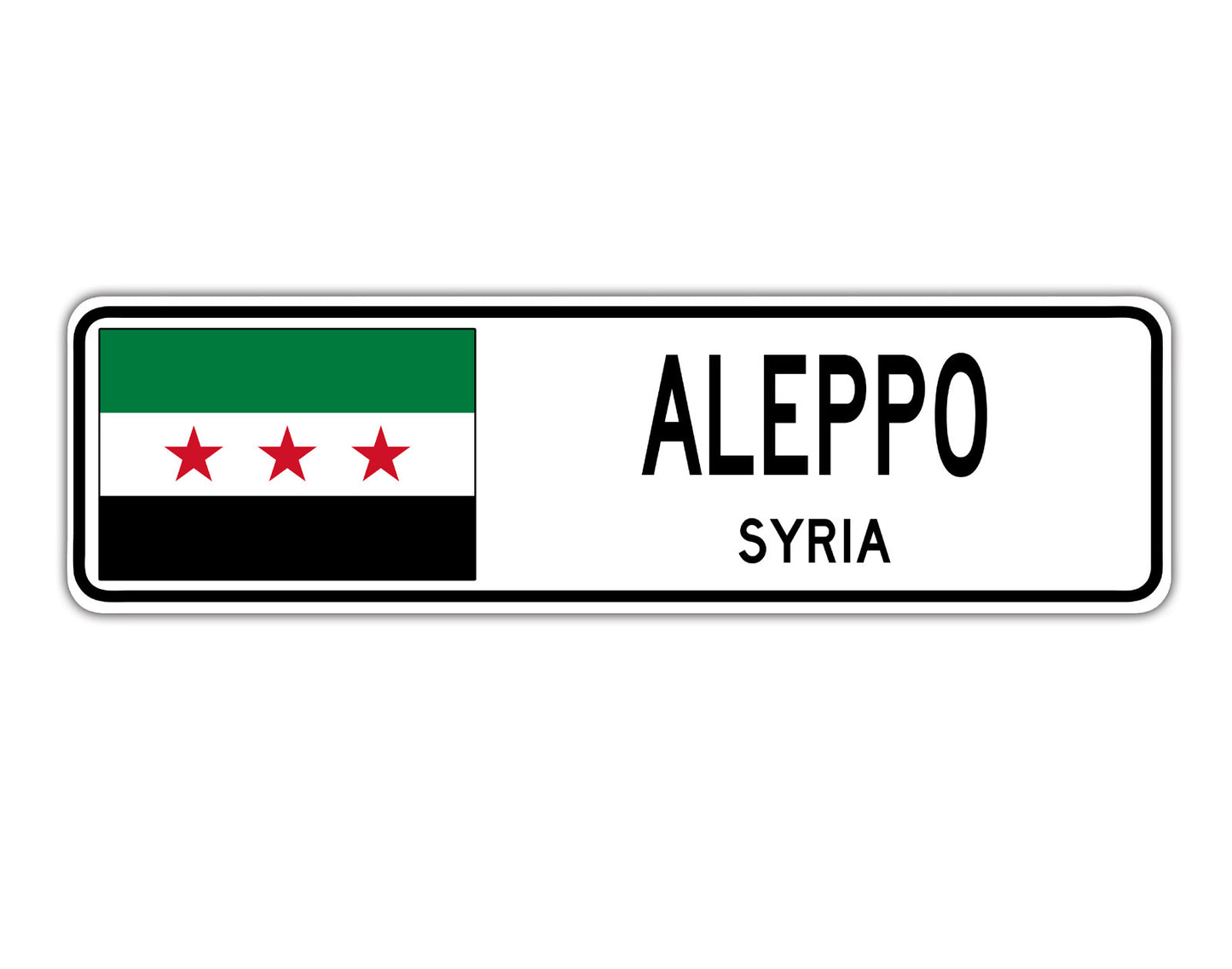 Aleppo Syria Country City Flag Aluminum Metal Sign