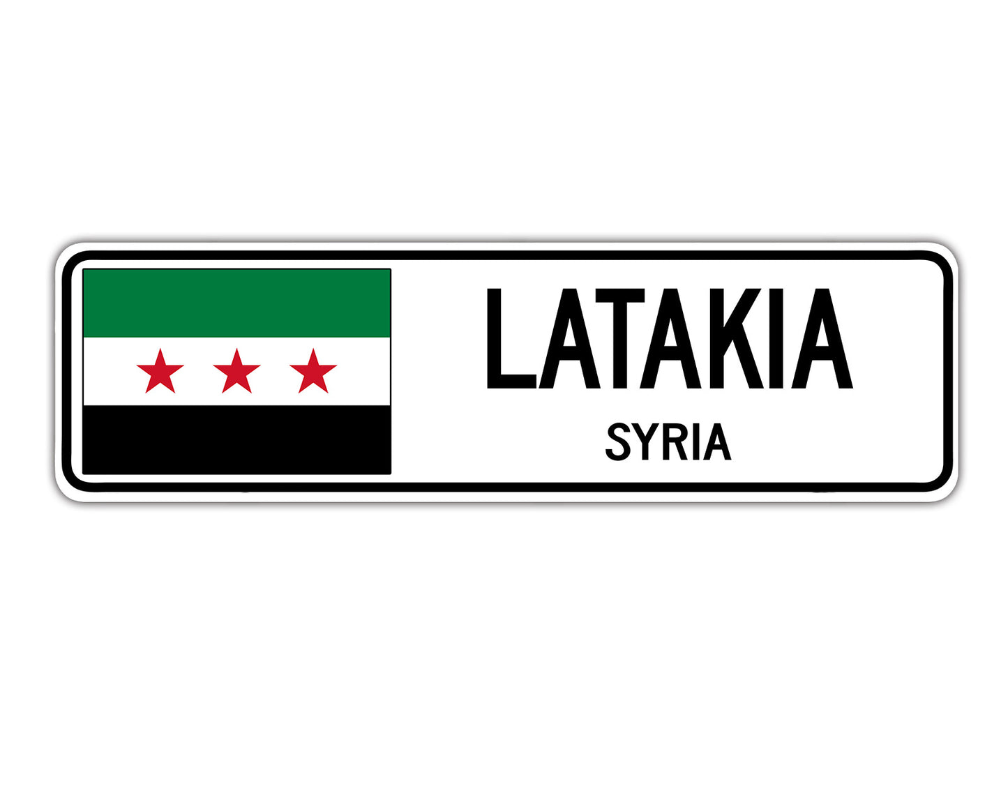 Latakia Syria Country City Flag Aluminum Metal Sign
