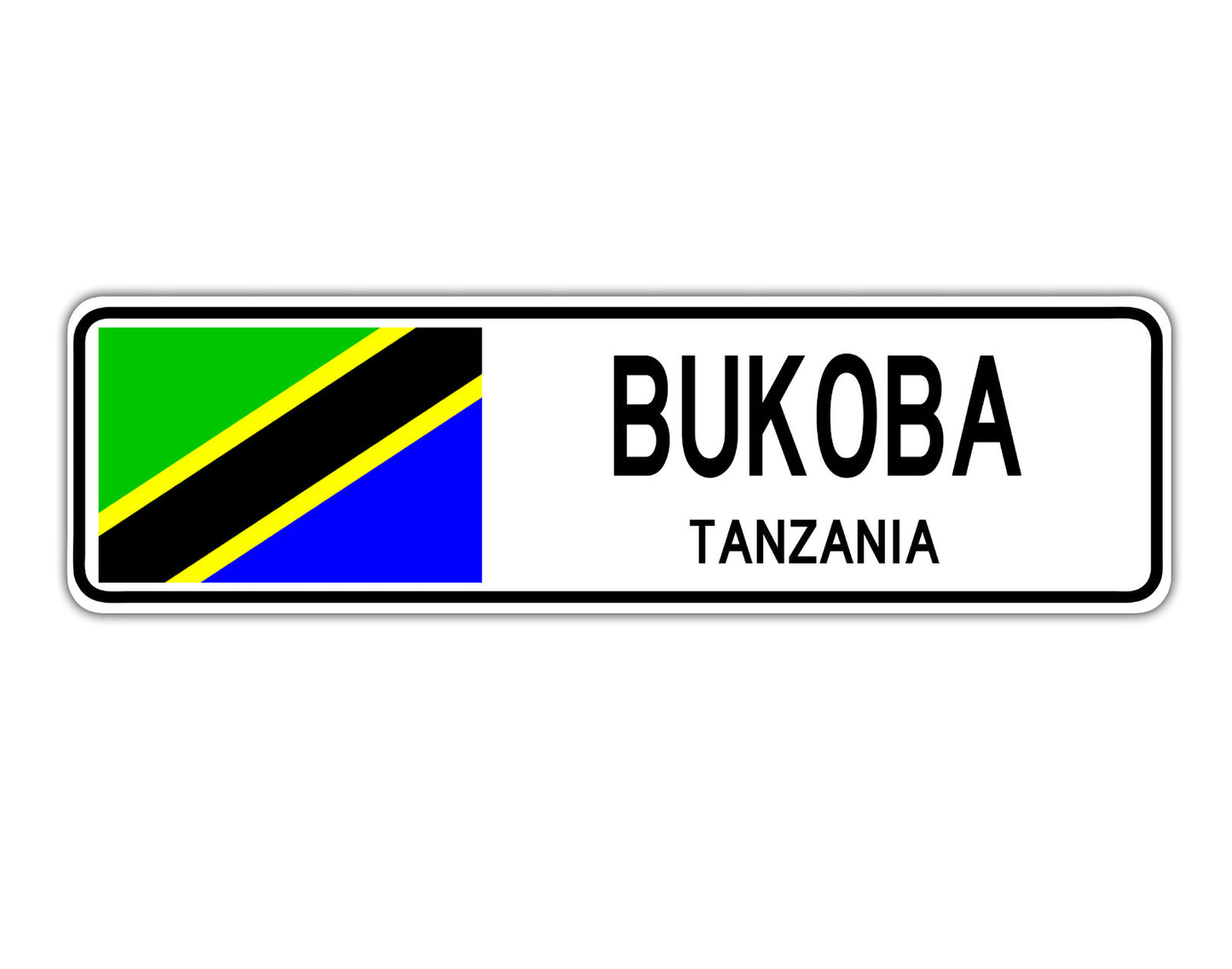 Bukoba Tanzania Country City Flag Aluminum Metal Sign