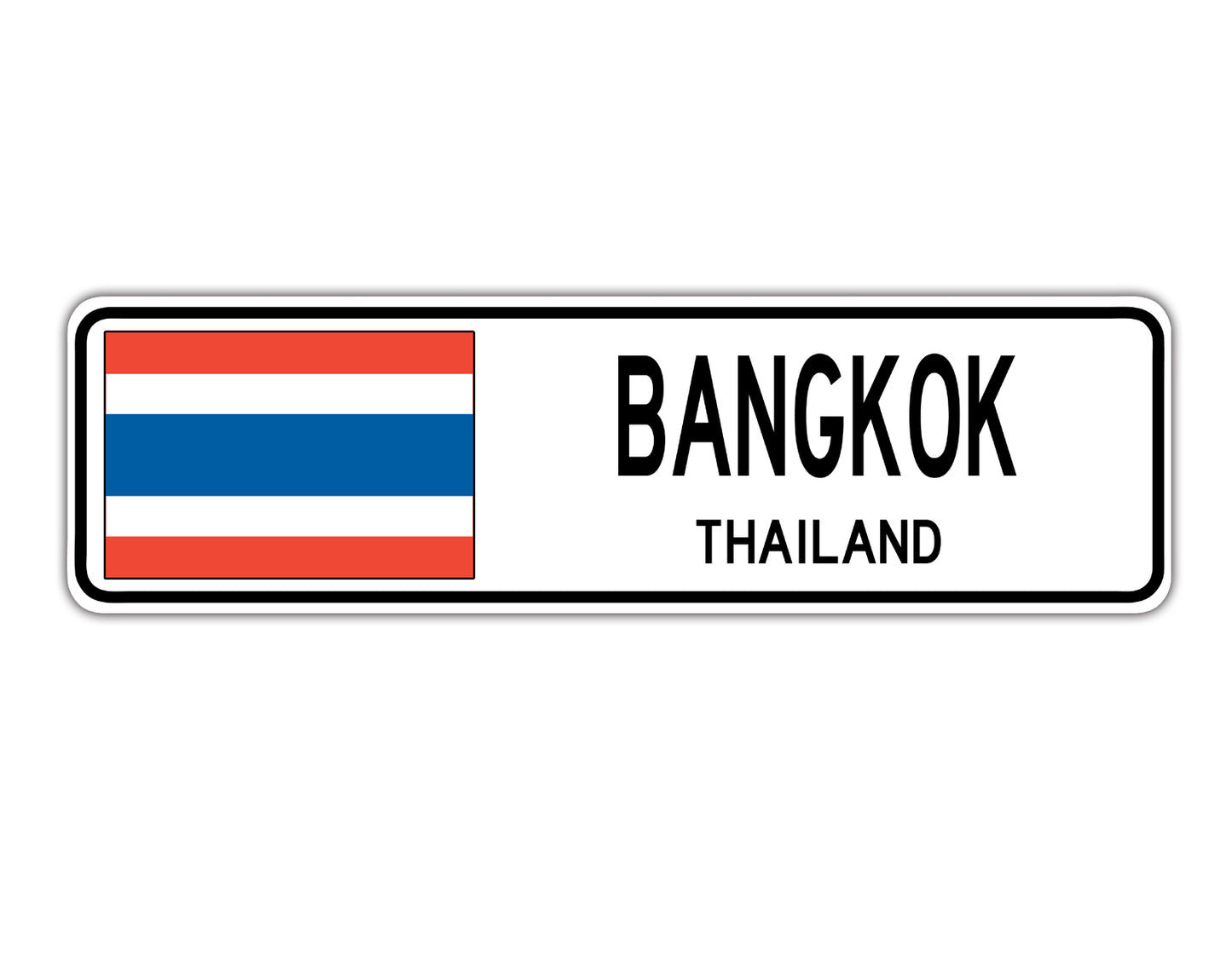Bangkok Thailand Country City Flag Aluminum Metal Sign