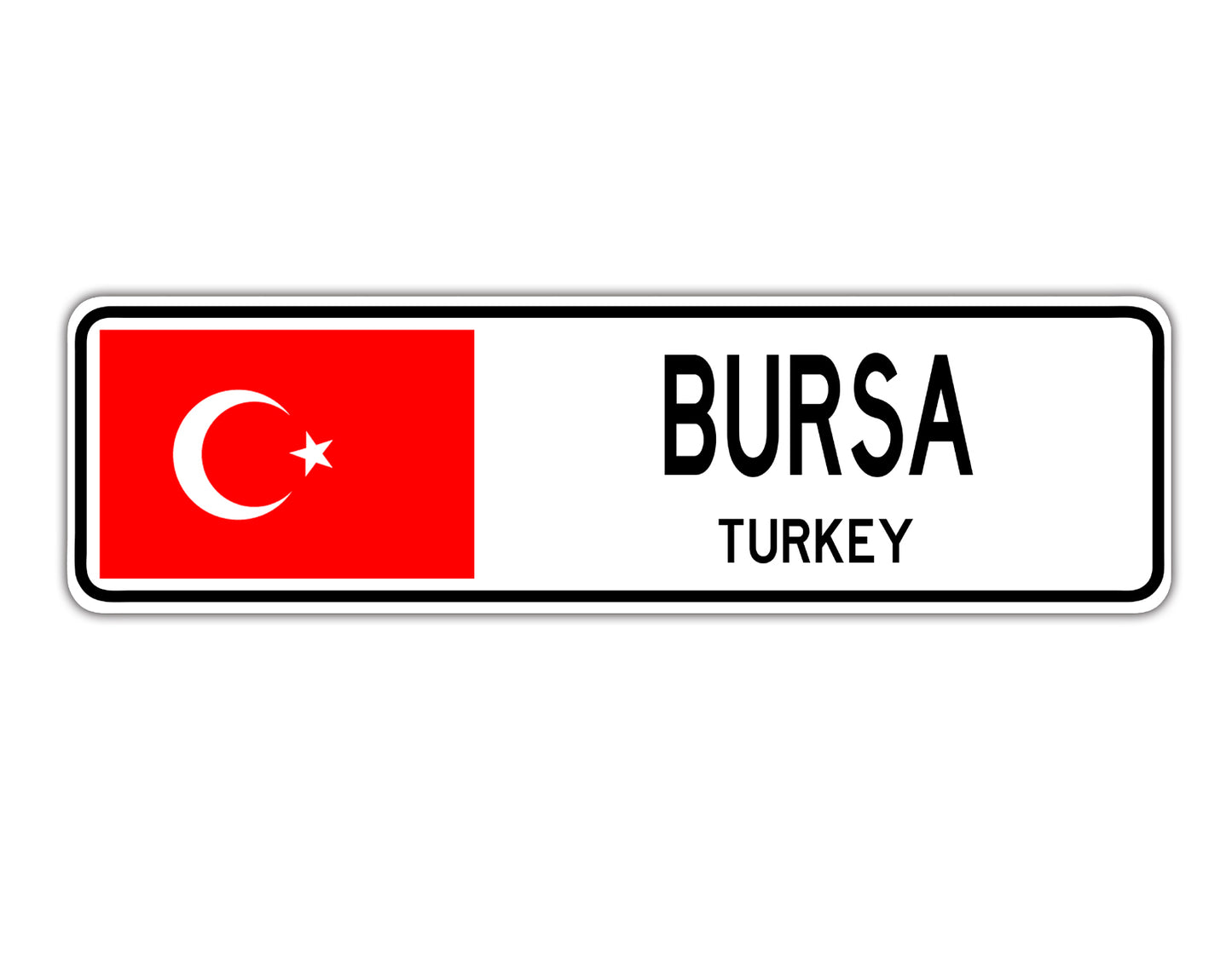 Bursa Turkey Country City Flag Aluminum Metal Sign