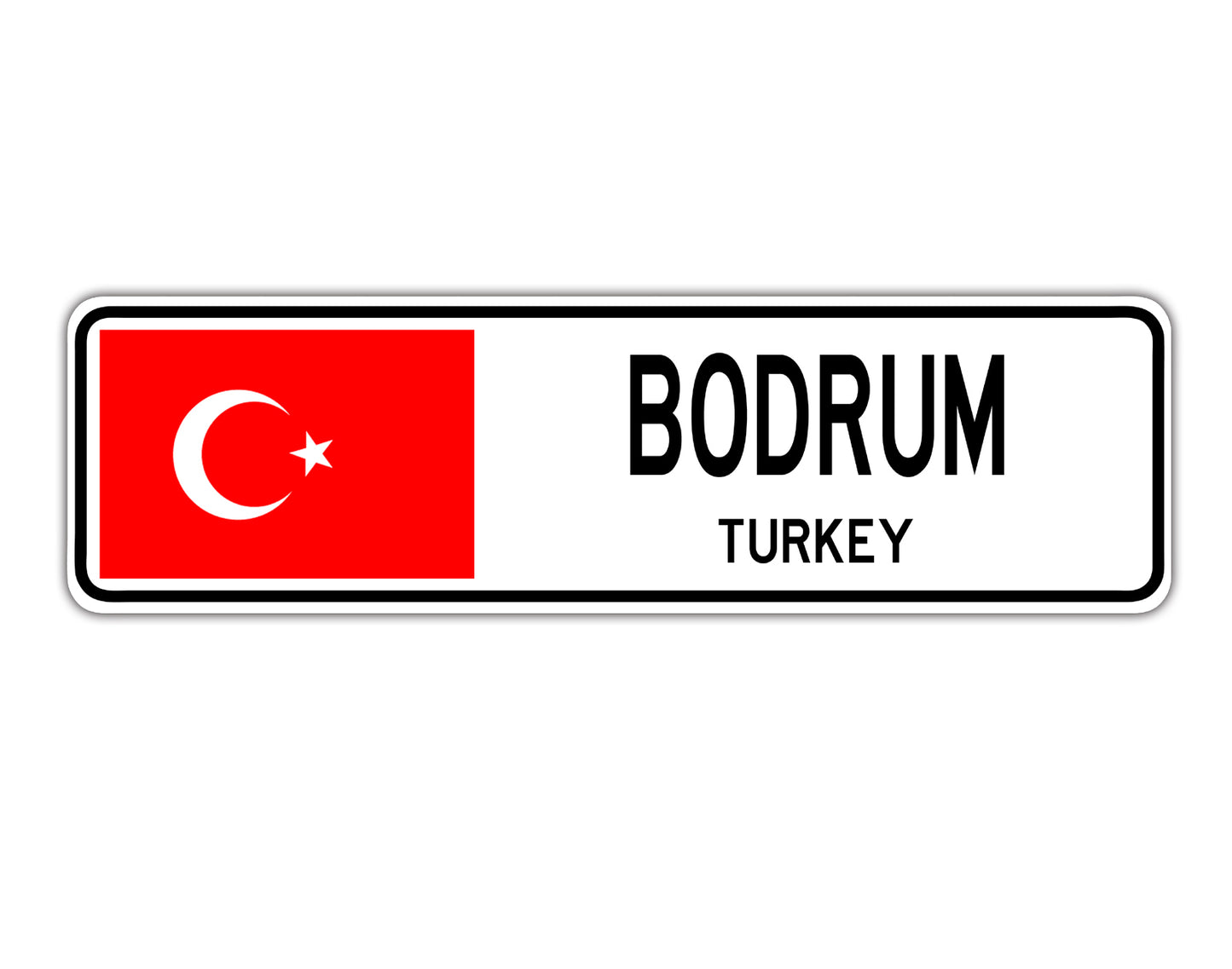 Bodrum Turkey Country City Flag Aluminum Metal Sign