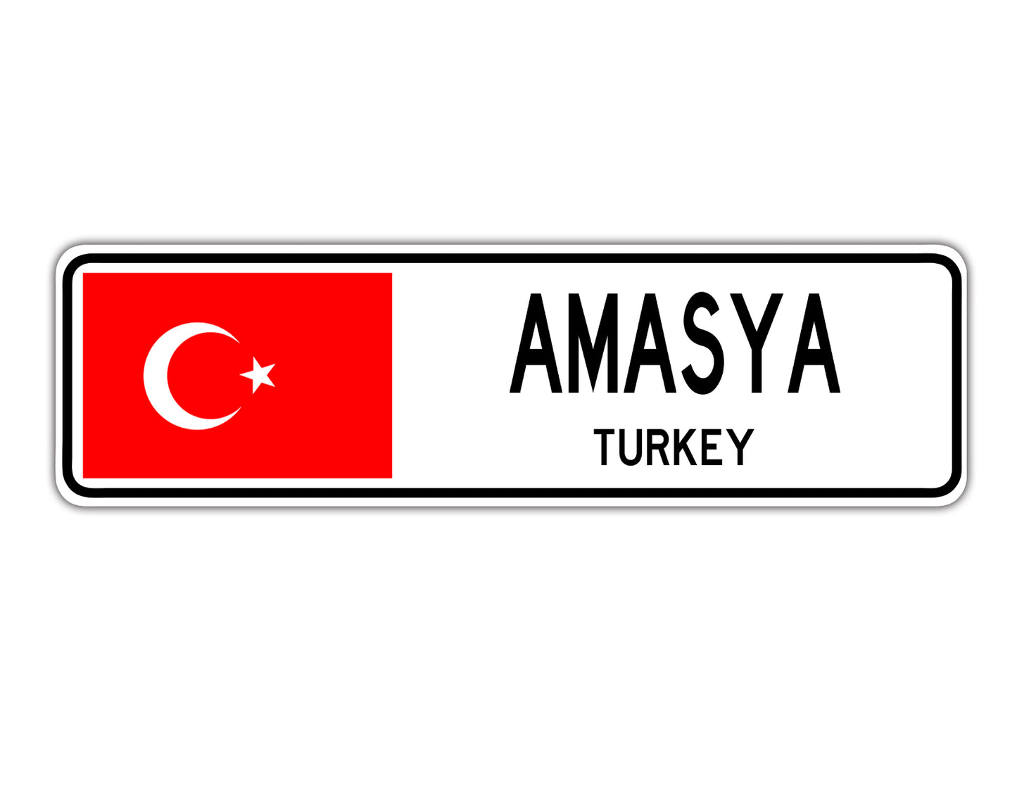 Amasya Turkey Country City Flag Aluminum Metal Sign
