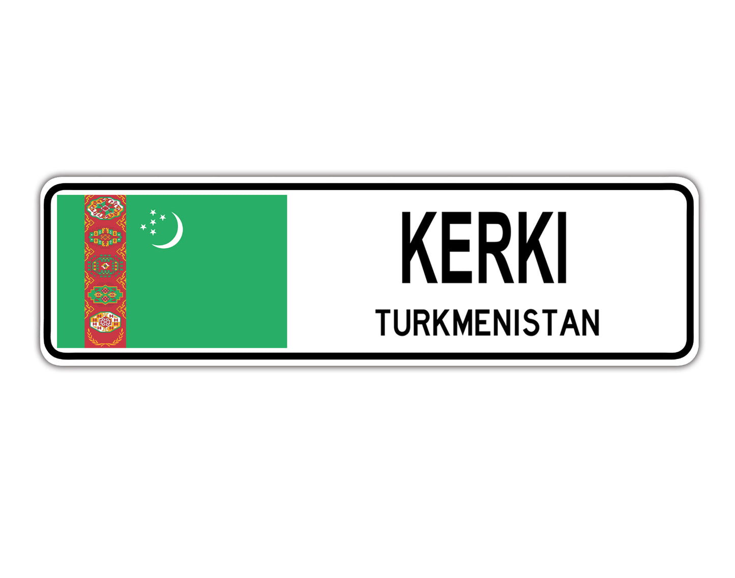 Kerki Turkmenistan Country City Flag Aluminum Metal Sign