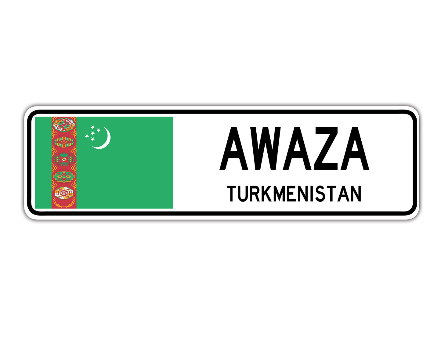 Awaza Turkmenistan Country City Flag Aluminum Metal Sign