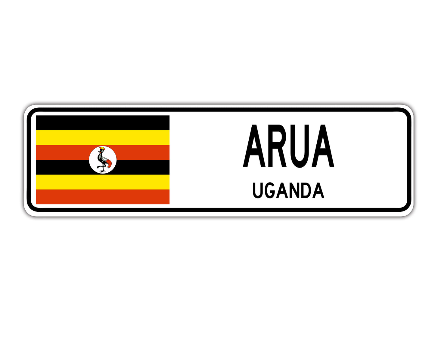 Arua Uganda Country City Flag Aluminum Metal Sign