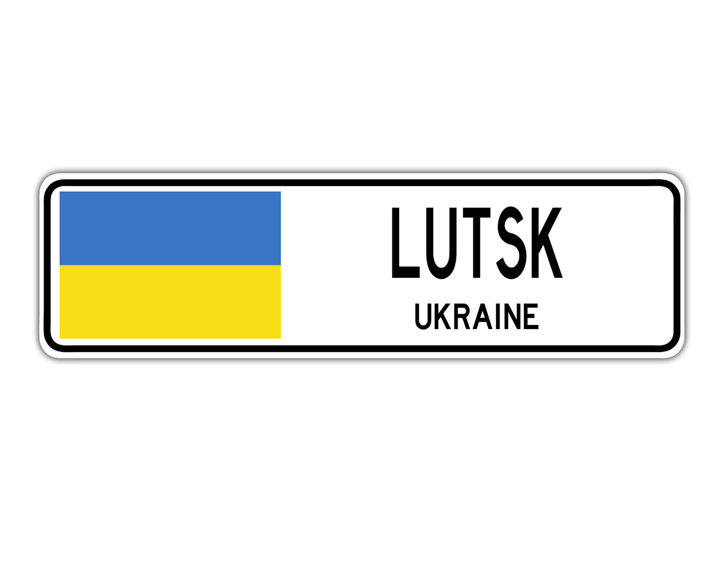 Lutsk Ukraine Country City Flag Aluminum Metal Sign