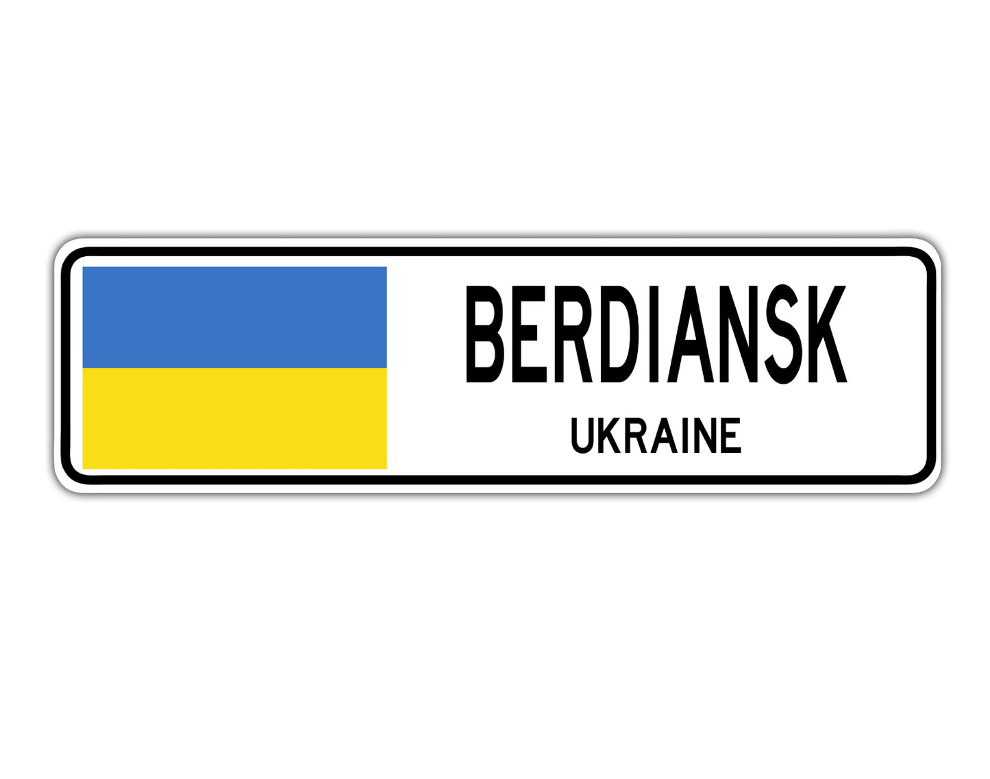 Berdiansk Ukraine Country City Flag Aluminum Metal Sign