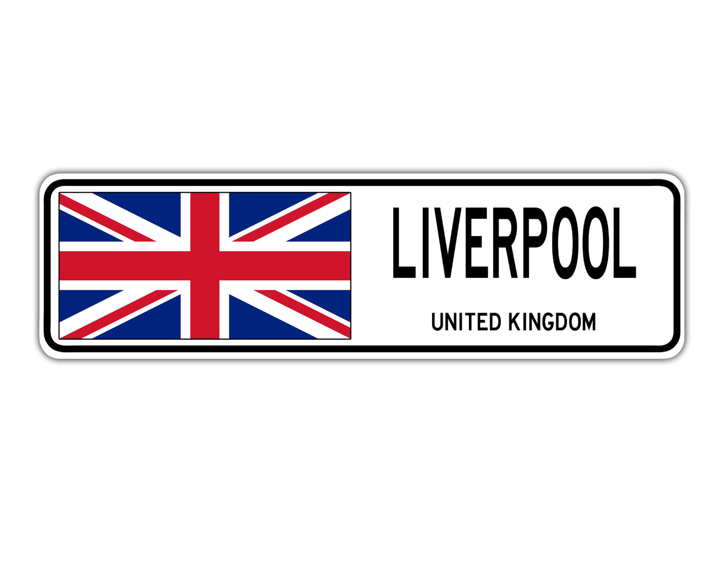 Liverpool United Kingdom Country City Flag Aluminum Metal Sign