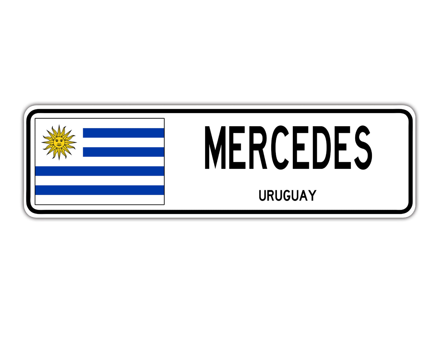 Mercedes Uruguay Country City Flag Aluminum Metal Sign