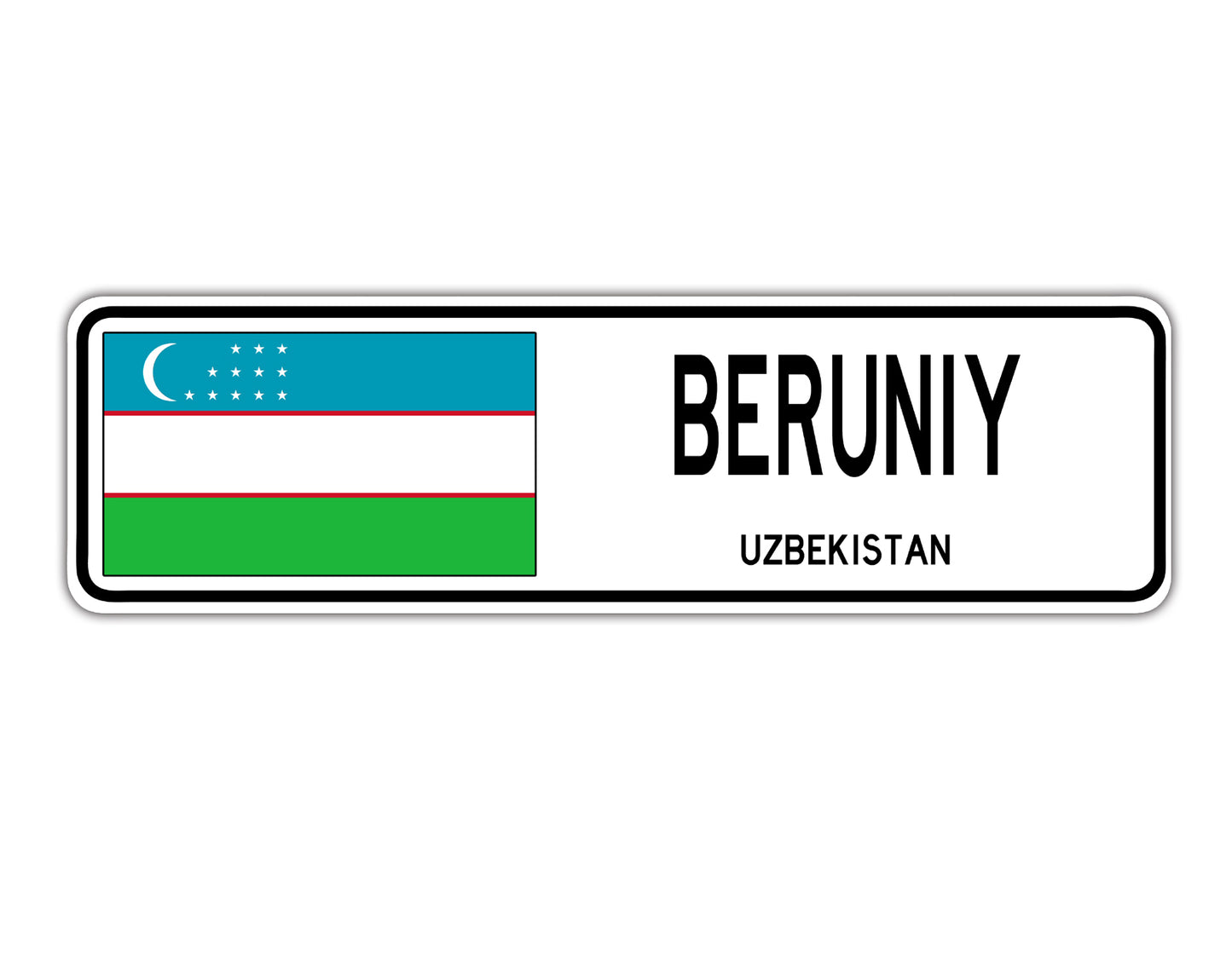 Beruniy Uzbekistan Country City Flag Aluminum Metal Sign