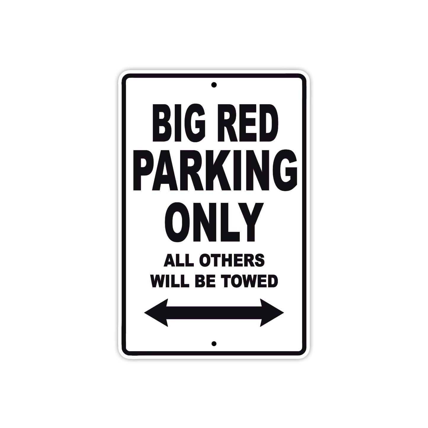 Big Red Motorbike Parking Only All Others Will Be Towed Aluminum Metal Sign