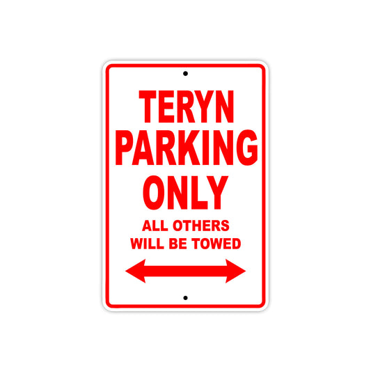 Teryn Bicycle Parking Only All Others Will Be Towed Aluminum Metal Sign