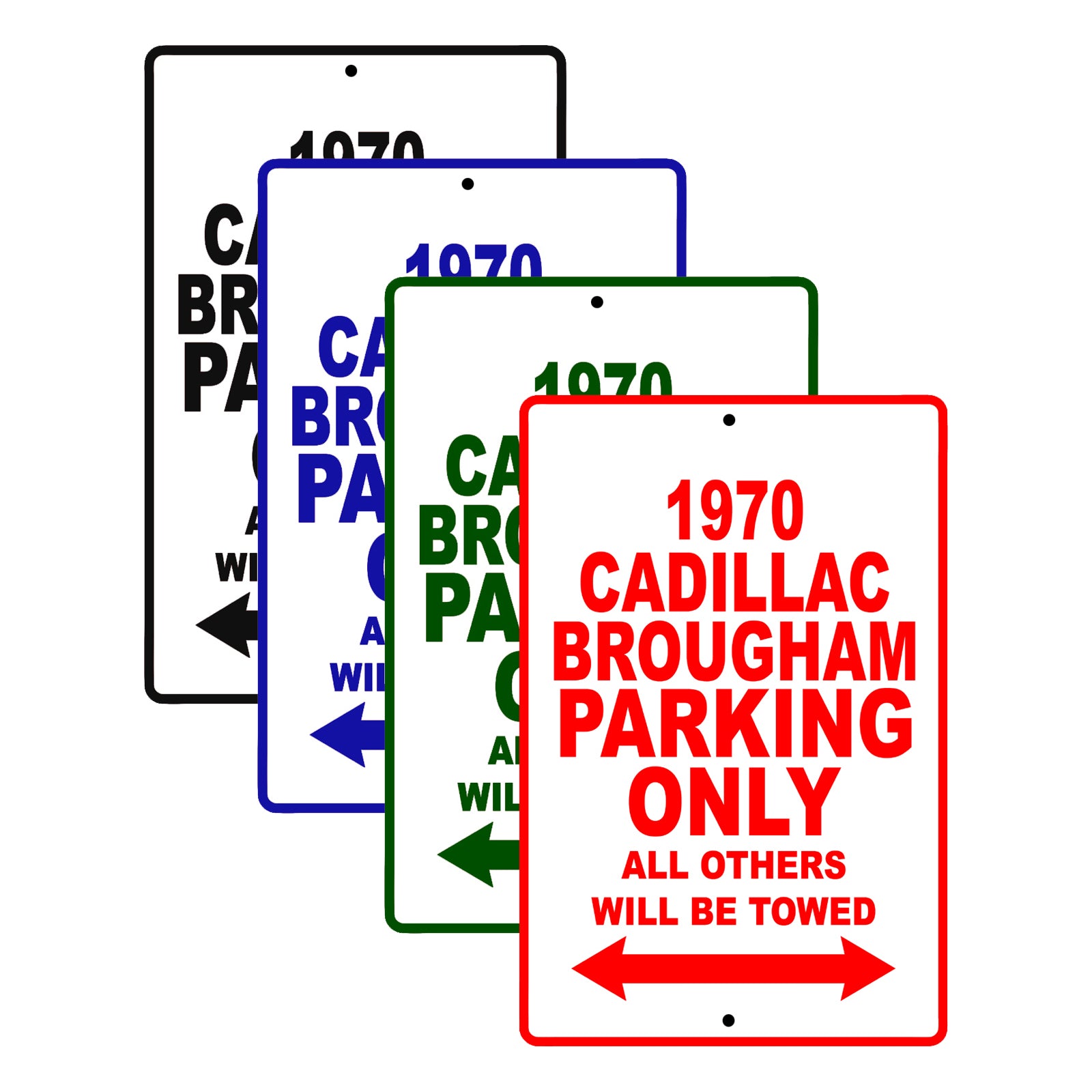 1970 Cadillac Brougham Car Parking Only All Others Will Be Towed Signs