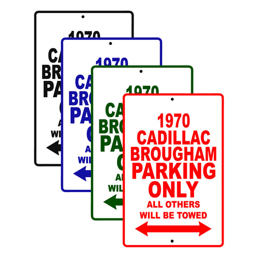 1970 Cadillac Brougham Car Parking Only All Others Will Be Towed Signs