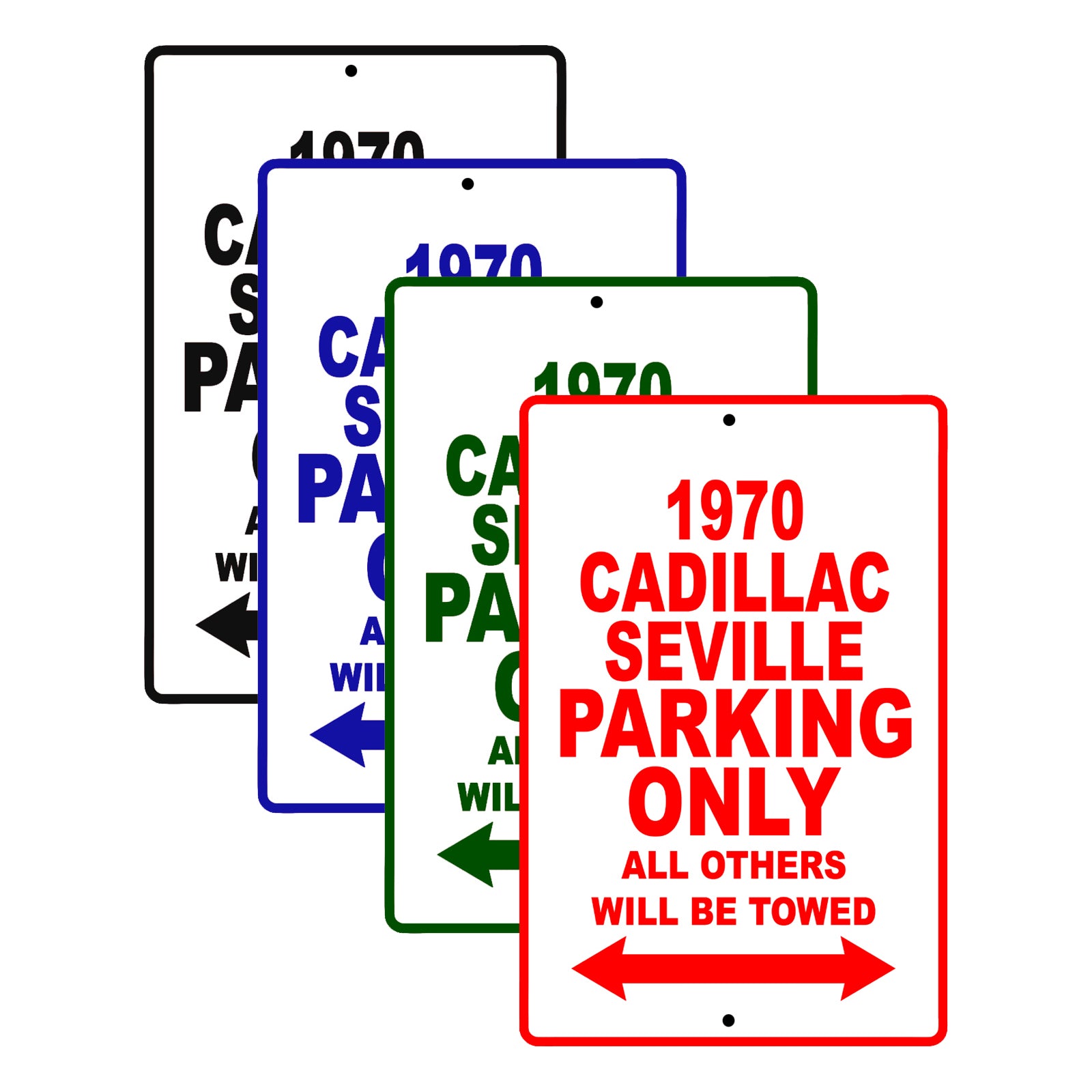 1970 Cadillac Seville Car Parking Only All Others Will Be Towed Signs