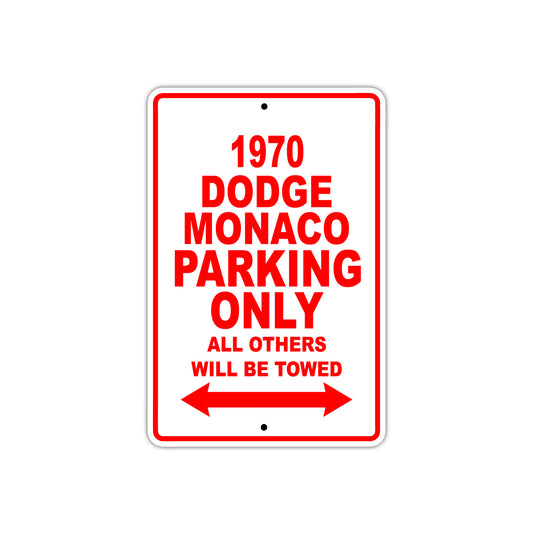 1970 Dodge Manco Car Parking Only All Others Will Be Towed Sign