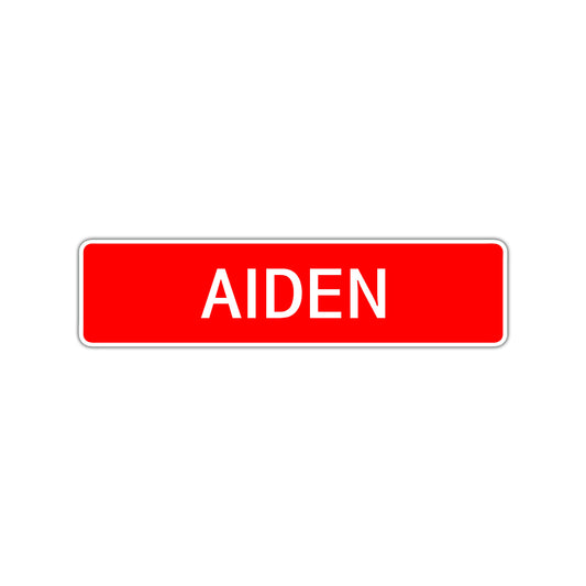 Aiden Street Sign Children Name Room Plate