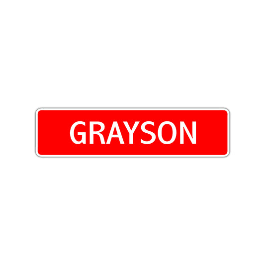 Grayson Street Sign Children Name Room Plate