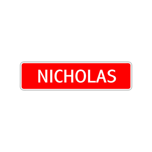 Nicholas Street Sign Children Name Room Plate