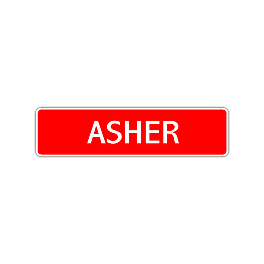 Asher Street Sign Children Name Room Plate