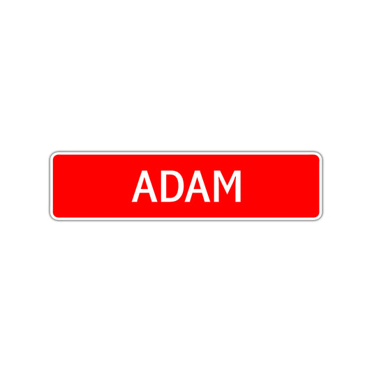 Adam Street Sign Children Name Room Plate