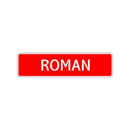 Roman Street Sign Children Name Room Plate