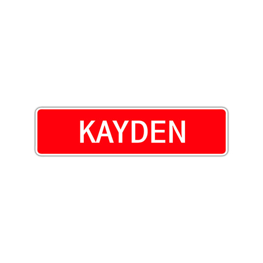 Kayden Street Sign Children Name Room Plate