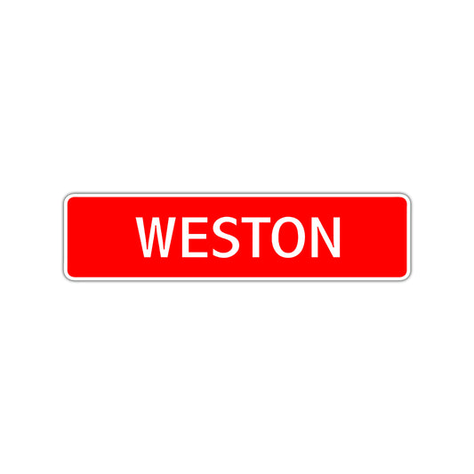 Weston Street Sign Children Name Room Plate