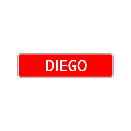 Diego Street Sign Children Name Room Plate