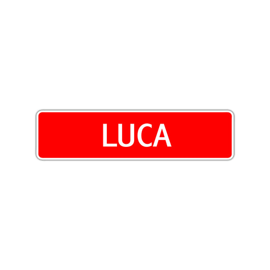 Luca Street Sign Children Name Room Plate