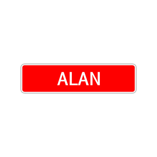 Alan Street Sign Children Name Room Plate