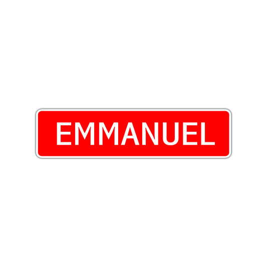 Emmanuel Street Sign Children Name Room Plate