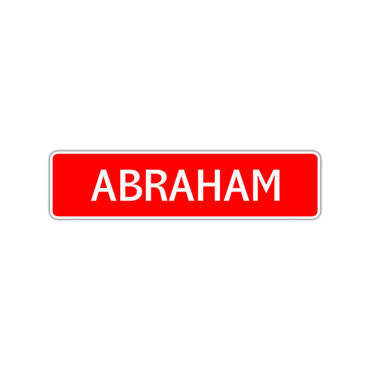 Abraham Street Sign Children Name Room Plate