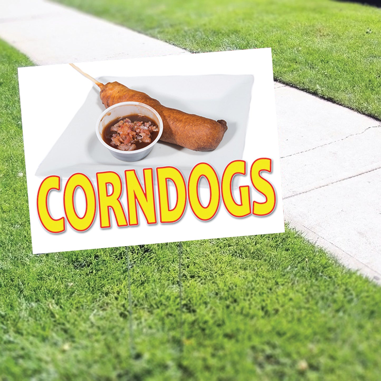 Corn Dogs Coroplast Yard Sign
