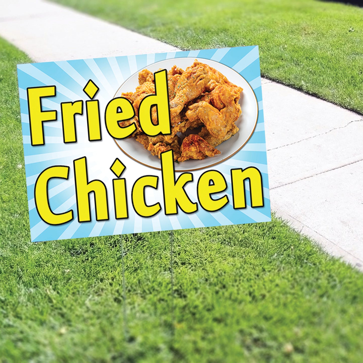 Fried Chicken Coroplast Yard Sign