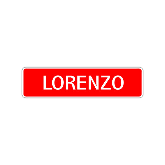 Lorenzo Street Sign Children Name Room Plate