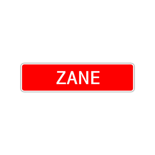 Zane Street Sign Children Name Room Plate