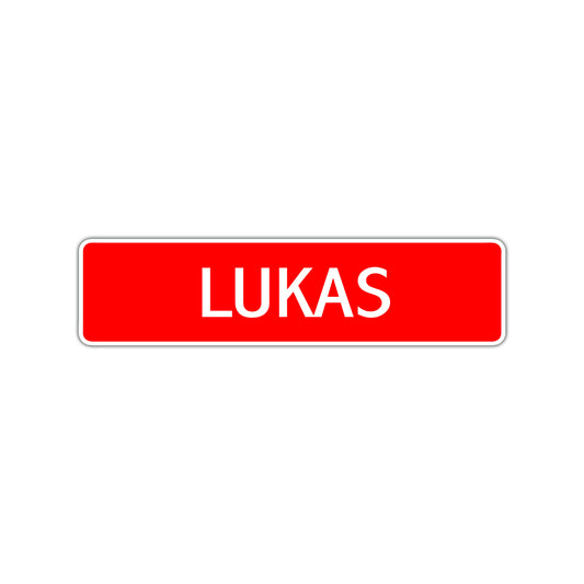 Lukas Street Sign Children Name Room Plate