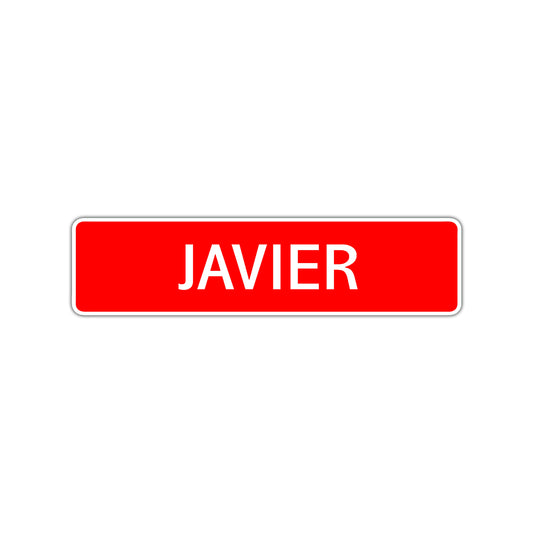 Javier Street Sign Children Name Room Plate