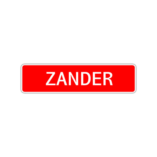 Zander Street Sign Children Name Room Plate
