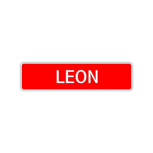 Leon Street Sign Children Name Room Plate