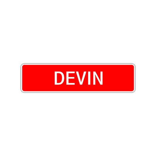 Devin Street Sign Children Name Room Plate