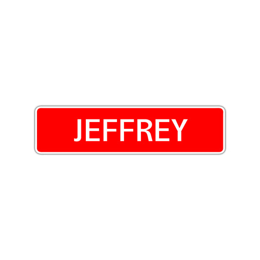 Jeffrey Street Sign Children Name Room Plate