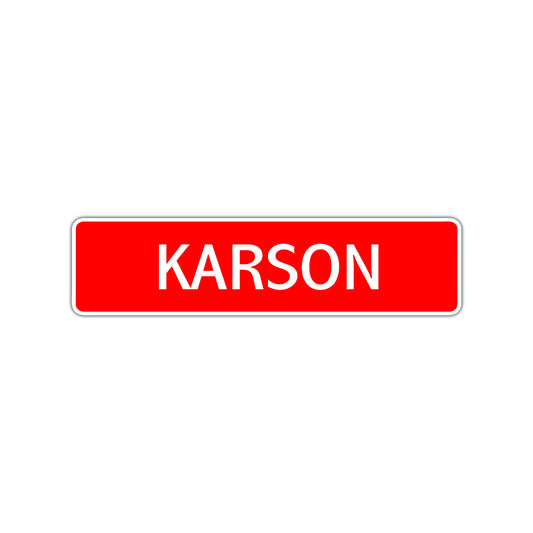 Karson Street Sign Children Name Room Plate