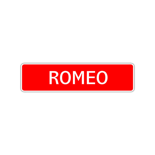 Romeo Street Sign Children Name Room Plate