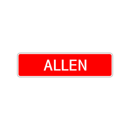 Allen Street Sign Children Name Room Plate