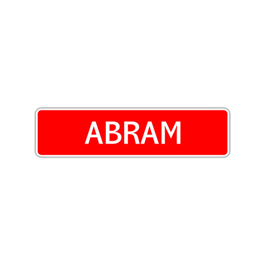 Abram Street Sign Children Name Room Plate