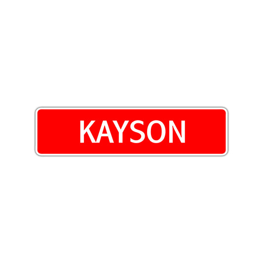 Kayson Street Sign Children Name Room Plate