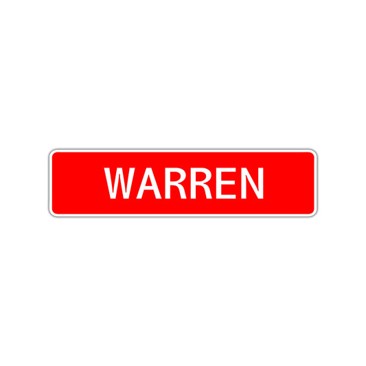 Warren Street Sign Children Name Room Plate
